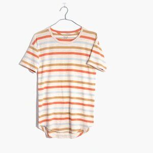 Madewell - Whisper Cotton Crewneck Tee in Birchmont Stripe L1485 | Small | Java